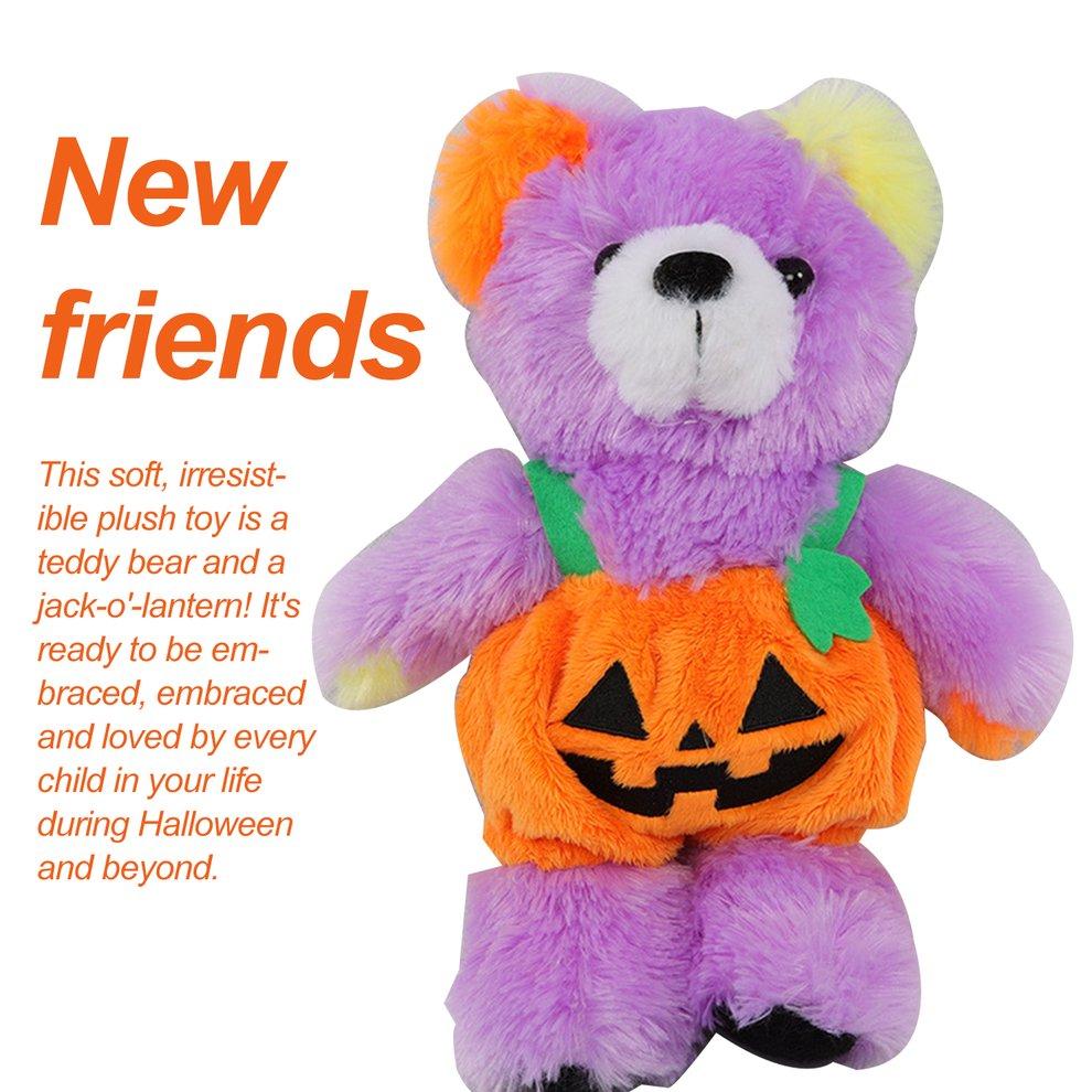 Cheap Plush Toys Pumpkin Bear Halloween Colorful Cartoon Soft Plush