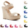 Women Sandals Open Toe Ankle Strap Platform Wedge High Heels Super Gladiator Ladies Buckle Summer Party Dress Shoes Large Size