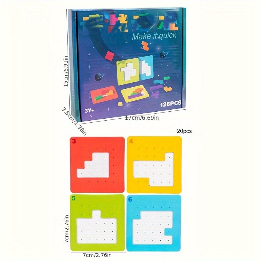 1 set joc puzzle colorat Jucărie pentru copii Puzzle bloc pentru exercițiul minții Jucărie pentru copii Provocare cadou pentru doi jucători