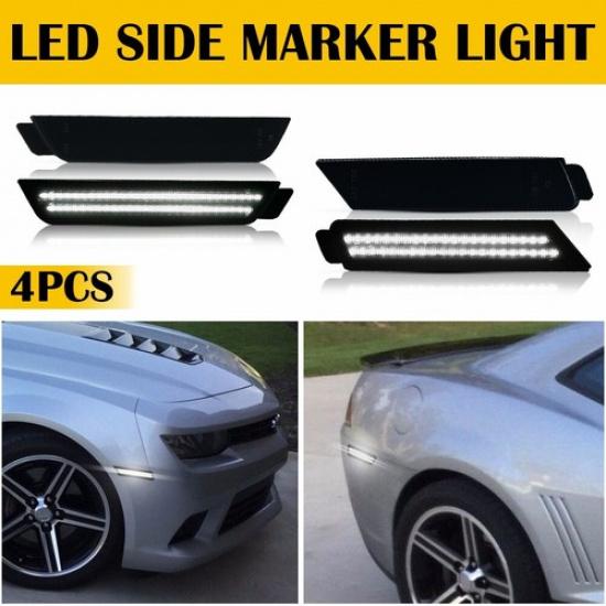 For 2010-2015 Chevy Camaro SS Style FrontRear White LED Side Marker Lights USEA