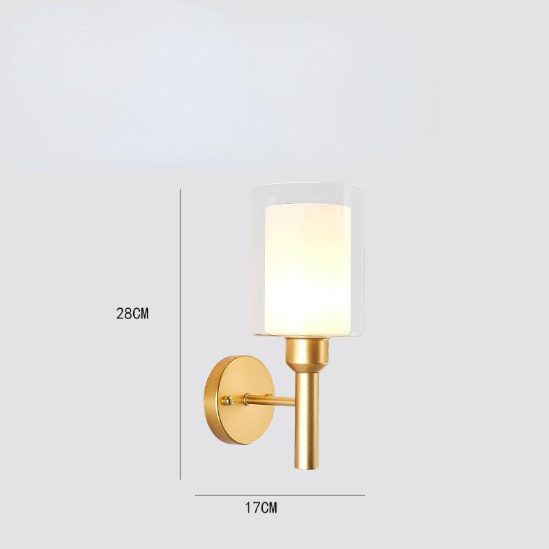 Modern Metal Wall Lamp Antique Funnel Glass Shade Wall Sconce Light Fixtures Loft Bedroom Bathroom Bedside Mirror Lighting