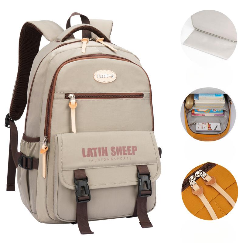Yiran Bag Unisex Kids Yellow/Orange/Black Schoolbag For Female Junior High School Students With Large Capacity High School Students With Burden Reduction And Spine Protection Backpack