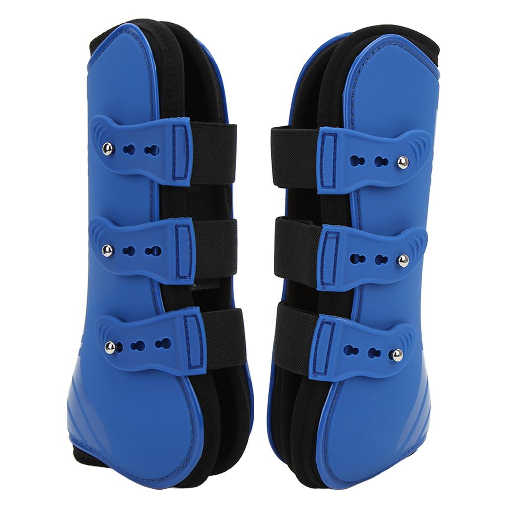 2pcs Horse Front Leg Boots PU Shell Horse Tendon Boots for Jumping Running SportsBlue Front Legs L