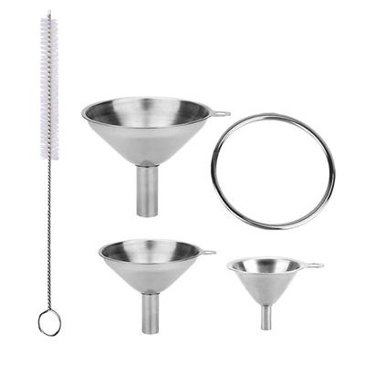 Stainless Steel Funnel Home Use Kitchen Oil Filter Household Cooking Wide Mouth Liquid Nylon Dispensing