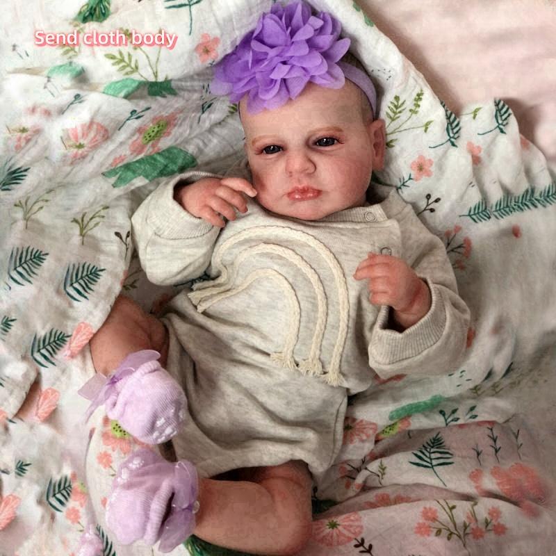 

Реалістична лялька Reborn 49 см з відкритими очима LOULOU Soft Touch Cloth Body Bebe Boneca Reborn Doll Toy Повністю вінілова гнучка лялька для новонароджених для дівчаток і хлопчиків cloth body