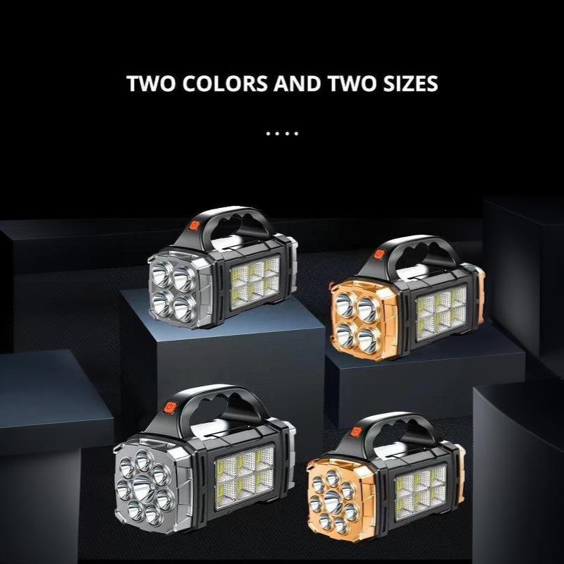 Led Flashlight Usb+Solar Rechargeable Flashlight Cob Outdoor Camping Torch Portable Searchlight Power Bank Outdoor