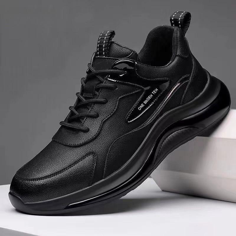 Men's shoes autumn and winter new waterproof leather surface light and comfortable casual shoes platform black sports shoes
