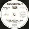 7inch Record PAUL MCCARTNEY  Coming Up Live At Glasgow AE71204PROMO Columbia MPL 1980 Canada Pop Used