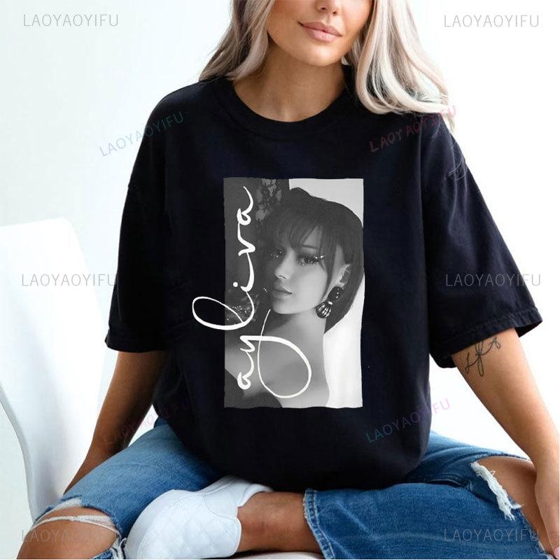 Ayliva Cute Girl T-Shirt Fashion Hipster Tee-Shirts Cotton Short Sleeves Vintage Streetwear Tops Summer O-Neck Unisex Camisetas