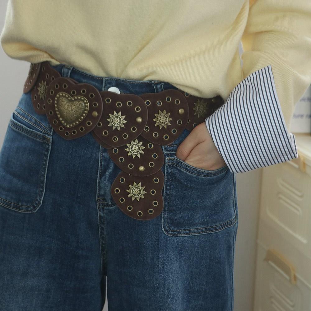 Brown Dress Decoration Zinc Zinc Alloy Waist Accessories Exaggerated Appearance Hollow Belts Girls