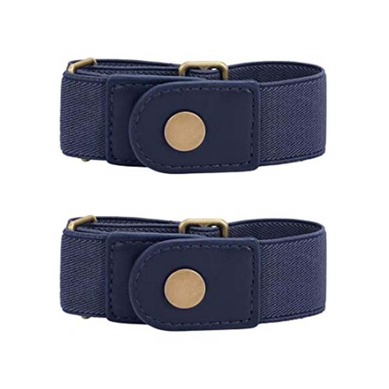 

2шт ремень без пряжки для мужчин и женщин, регулируемый эластичный ремень без пряжки для женщин, невидимый боковой ремень с пряжкой без ремня синий
