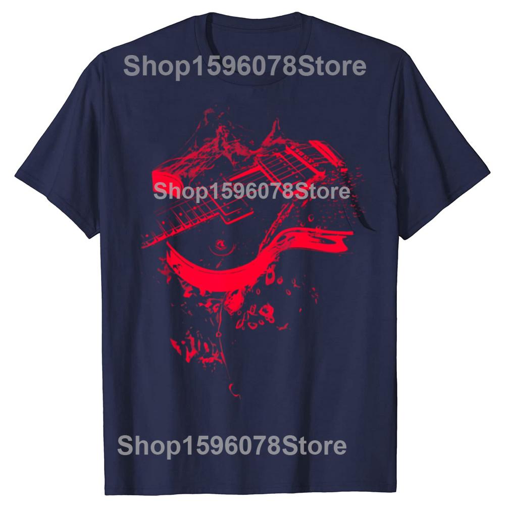 Funny Guitar Cool Rock Music Musicians T Shirts Men Women Cotton Humor Streetwear Tee Shirt Short Sleeve Unisex Loose Clothing