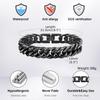 12mm Retro Chunky Cuban Chain Bracelets for Men,Stainless Steel Chain Link Wristband,Vintage Cool Punk Jewelry Gifts