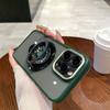 Metal Lens Is Suitable for Apple 15 Mobile Phone Case, Transparent IPhone16 Gyro Magnetic Suction Bracket 14promax Hard Case.