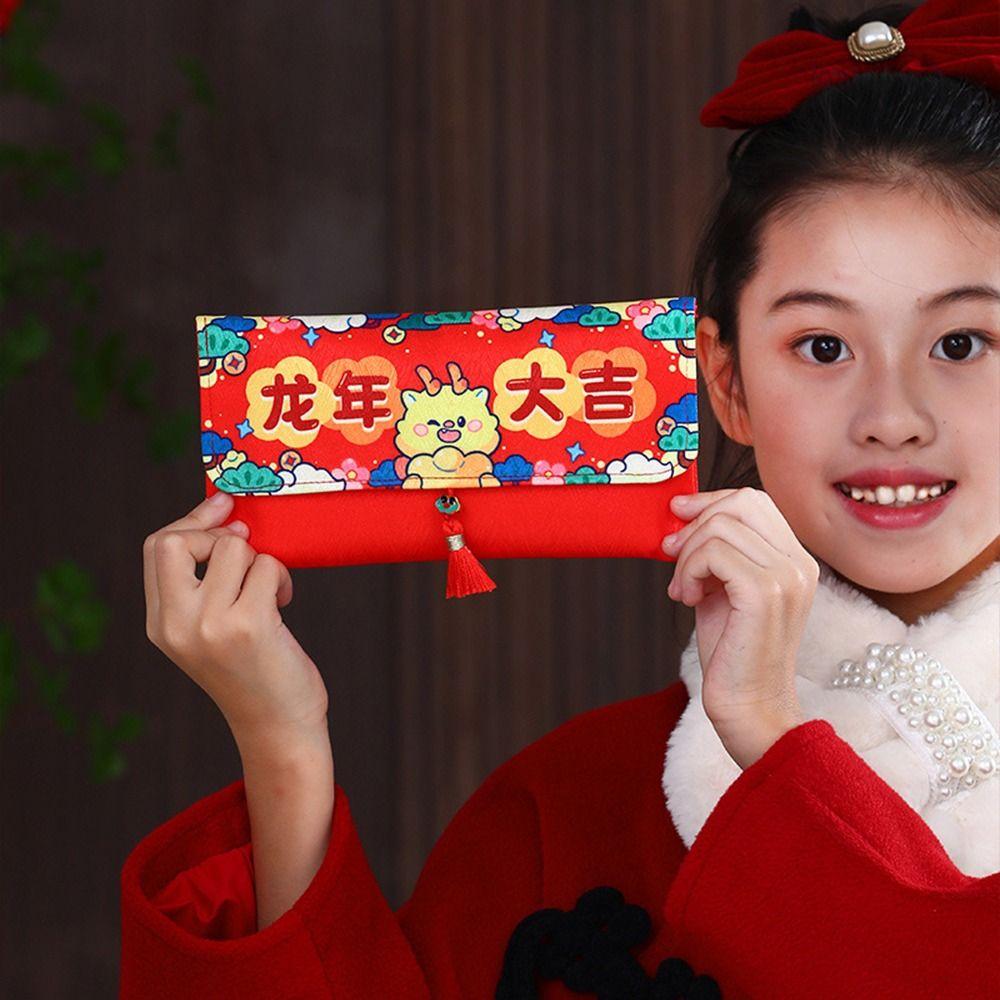 Multiple Patterns Red Money Pocket Tassel Design Money Bags Traditional HongBao  Wedding Birthday