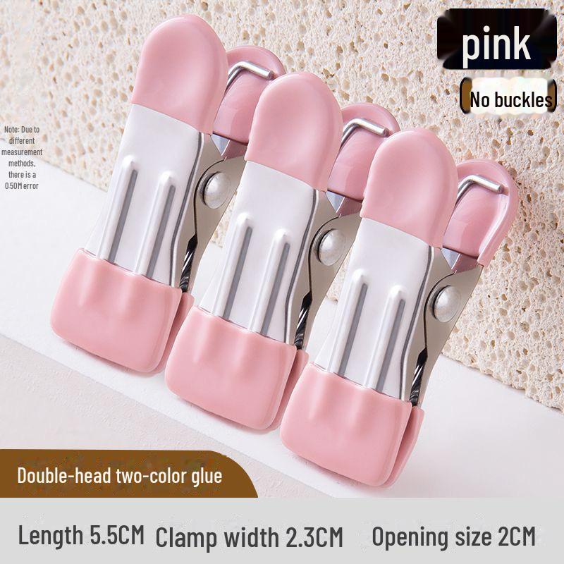 Compact Stainless Steel Windproof Clothespins - Durable Outdoor Clips for Dorms & Mosquito Nets