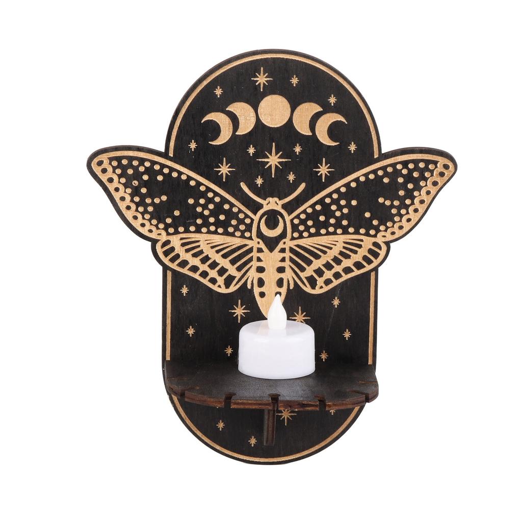 Wooden Candle Holder Hanging Decoration LED Animal Candlestick Crystal Display Stand for Meditation