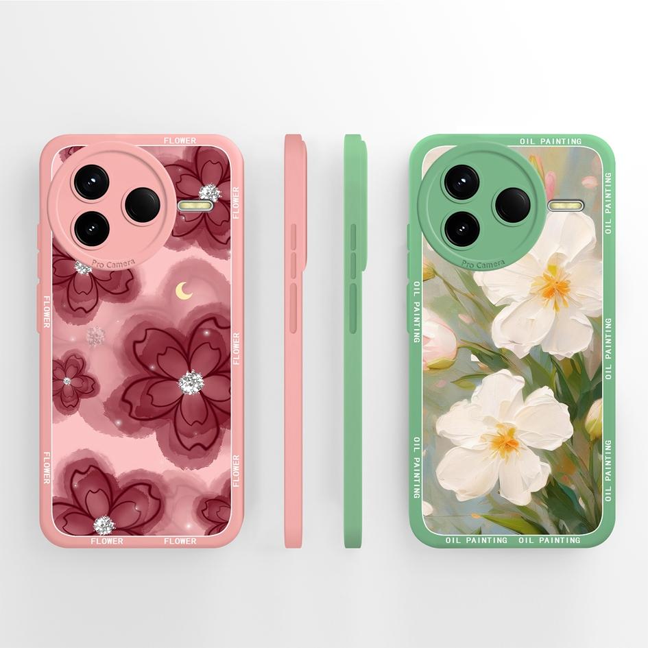 For Redmi K80 K30 K30i K30S K40 K40S K50 K60 K60E K70 K70E Pro Gaming Ultra Turbo 3 4 Case Pretty Flower Soft Silicone Shockproof Shell For Redmi Capa