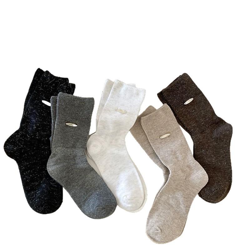 Women's Mid-calf Socks, Cotton Socks, Versatile Pile Socks
