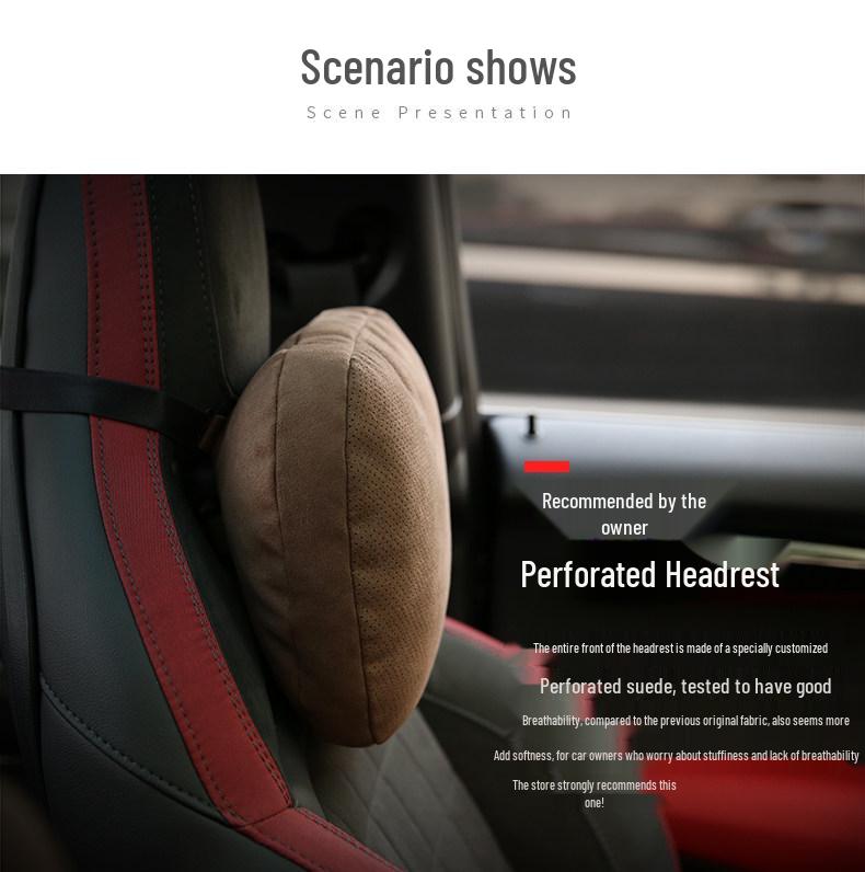 Tesla & Mercedes-Benz S-Class Compatible Neck & Lumbar Support Pillows: Maybach, Suede, and DuPont Cotton Options