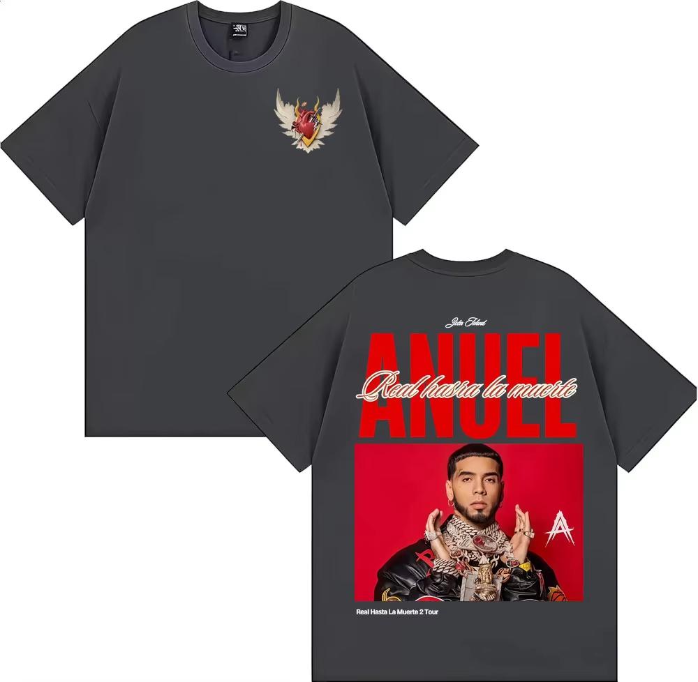 Rapper Anuel AA Real Hasta La Muerte Tour T Shirts Men Women Fashion Trend High Street T-shirt 100% Cotton Cozy Oversized Tshirt
