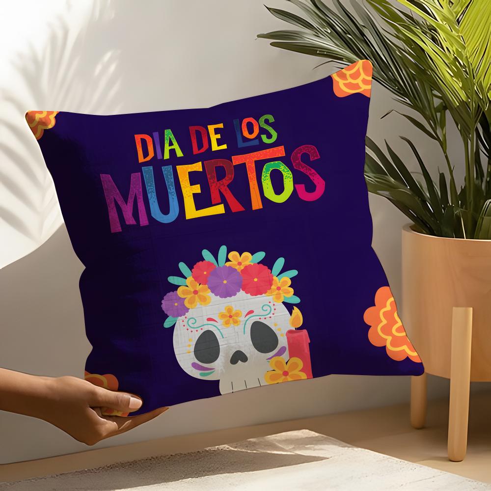 Festival DDia de Muertos Pillow Case Linen Cushion Covers For Decorative Sofa Home Pillows Case Car Chair Pillows Cases