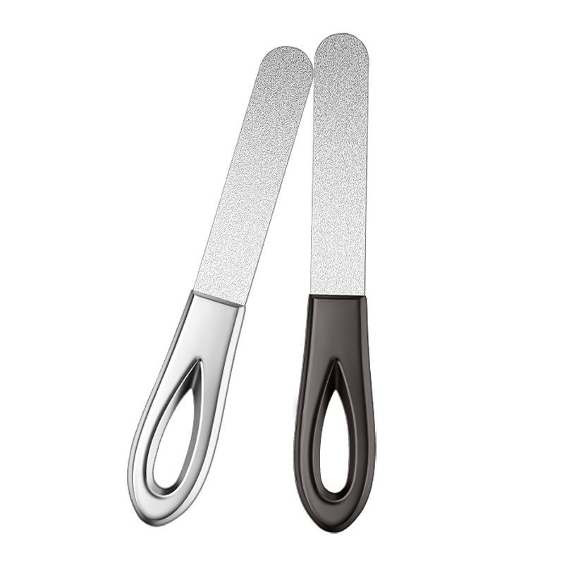 Zinc Alloy Double-Sided Nail File & Polisher - Stainless Steel, Sand-Plated for Manicure and Buffing.