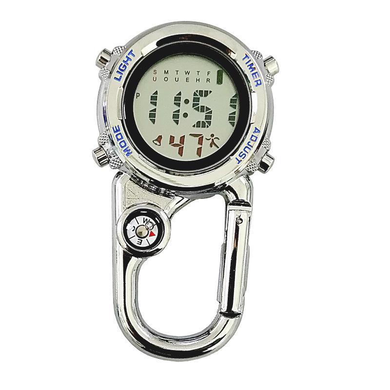 Multi-Function Outdoor Mountaineering Buckle Watch with Luminous Display and Alarm Clock