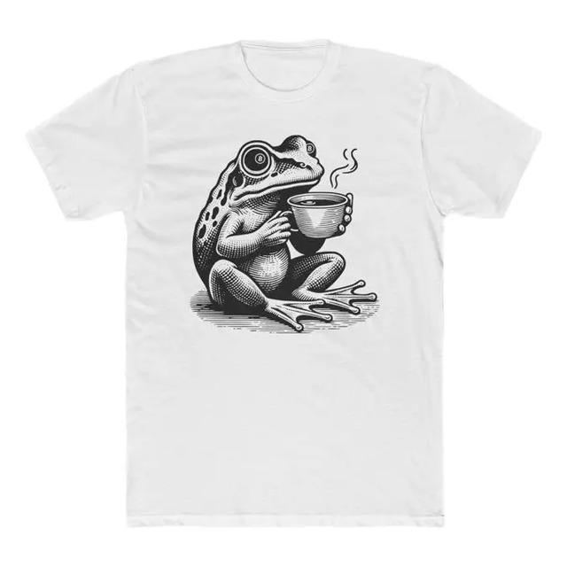 Camiseta Con Estampado Grafico Frog Coffee Lover S