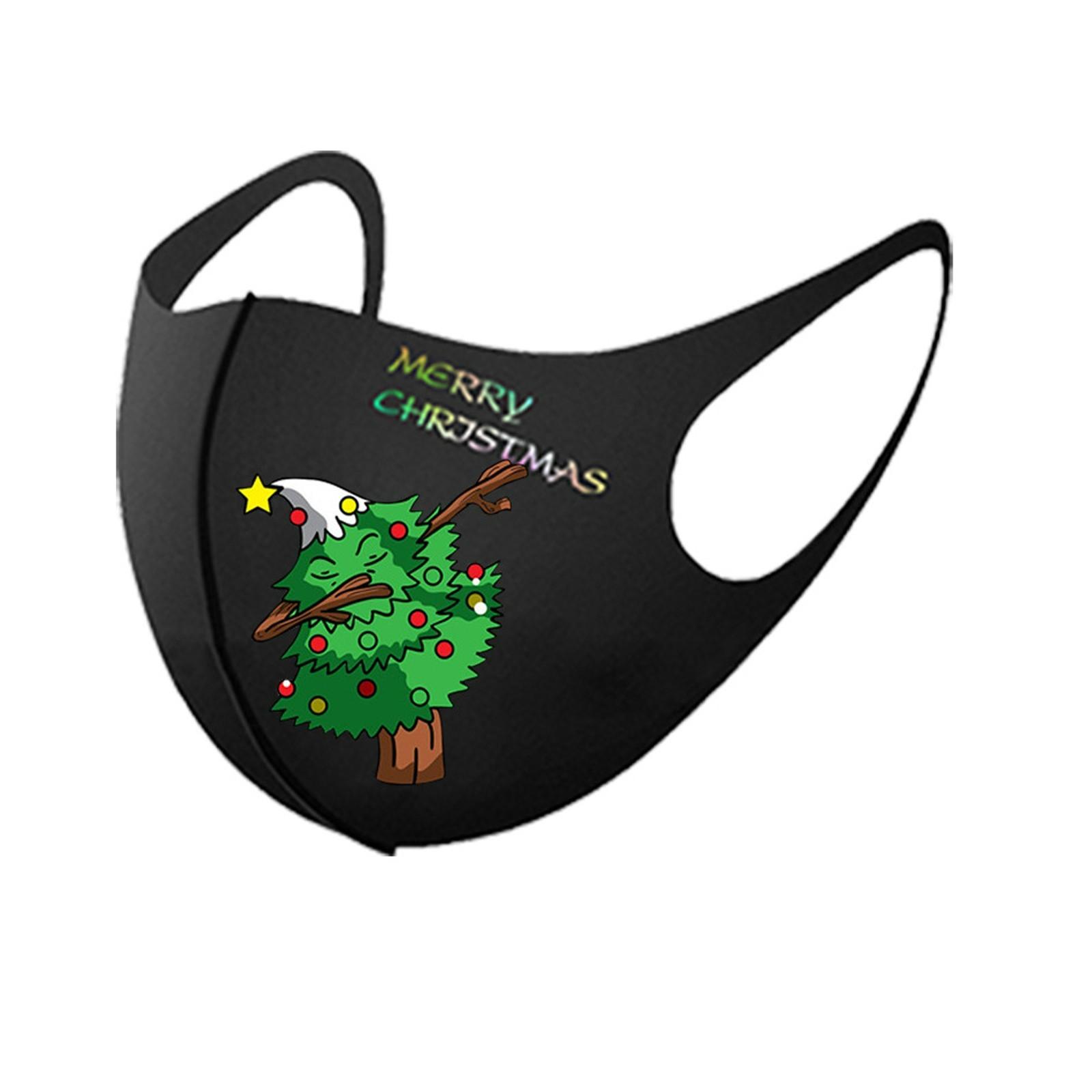 

Рождественская тканевая маска с принтом Солнце Не одноразовая Стираемая One Size чёрный