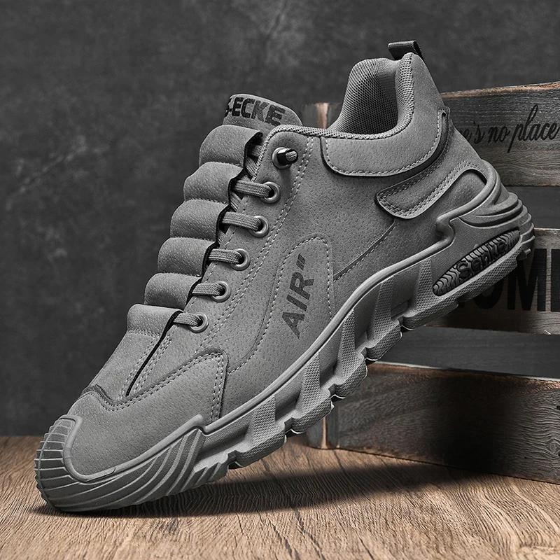 2025 New Sle Breathable Men's Work Shoes Slip-On Anti-Slip Wear-Resistant Casual Sports Shoes Thick Bottom Labor Protection