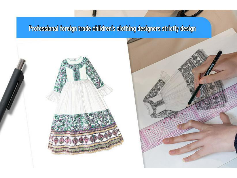 Versatile Long-Sleeve Patchwork Dress for Women & Children - Middle East Holiday Style