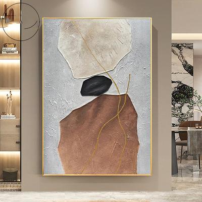 Beige White Painting Wabi-Sabi Texture Wall Art Neutral White Abstract Handmade Painting On Canvas Wall Decor For Living Room No Frame