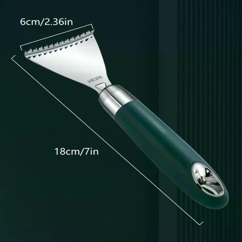 Fish Skin Peeler Stainless Steel Fish Scale Scraper Non-Slip ABS Handle Portable Kitchen Accessories Serrated Skin Scraping
