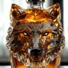Karafka na whisky ve tvaru hlavy vlka Skleněná láhev Dekorativní karafka na likéry Jedinečná výzdoba baru pro milovníky whisky