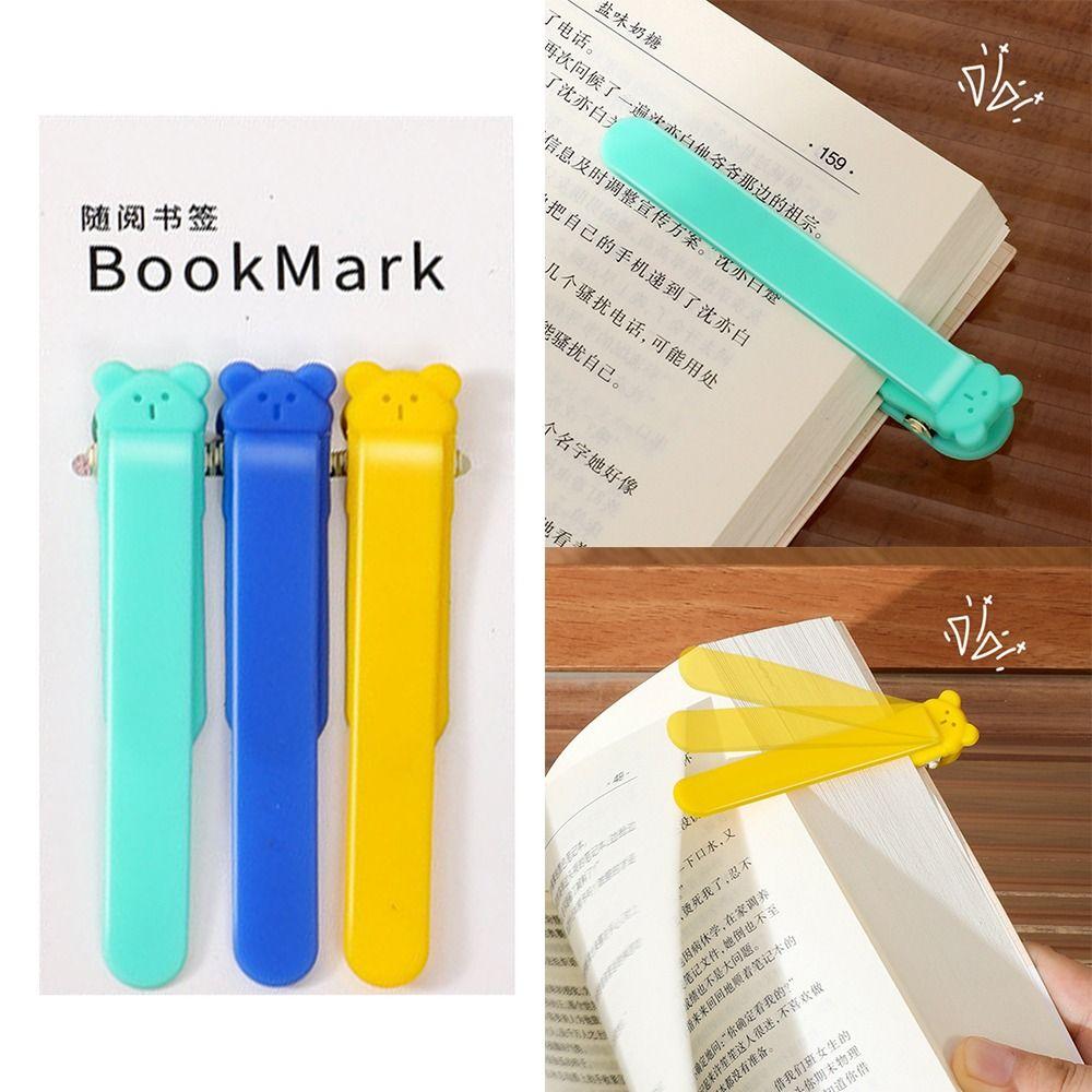

3PCS Cartoon Bear Smart Bookmark Staionery Supplies Book Divided Clip Creative Book Mark Students