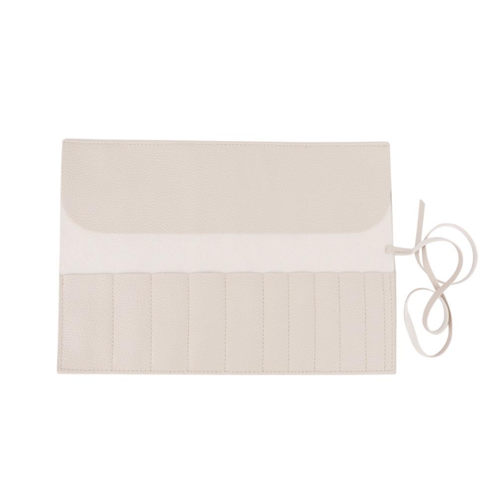 

Roll Up Design Makeup Brush Holder Organizer Pouch Large Capacity Makeup Brush Organizer Dust-proof 10-slot абрикосовый