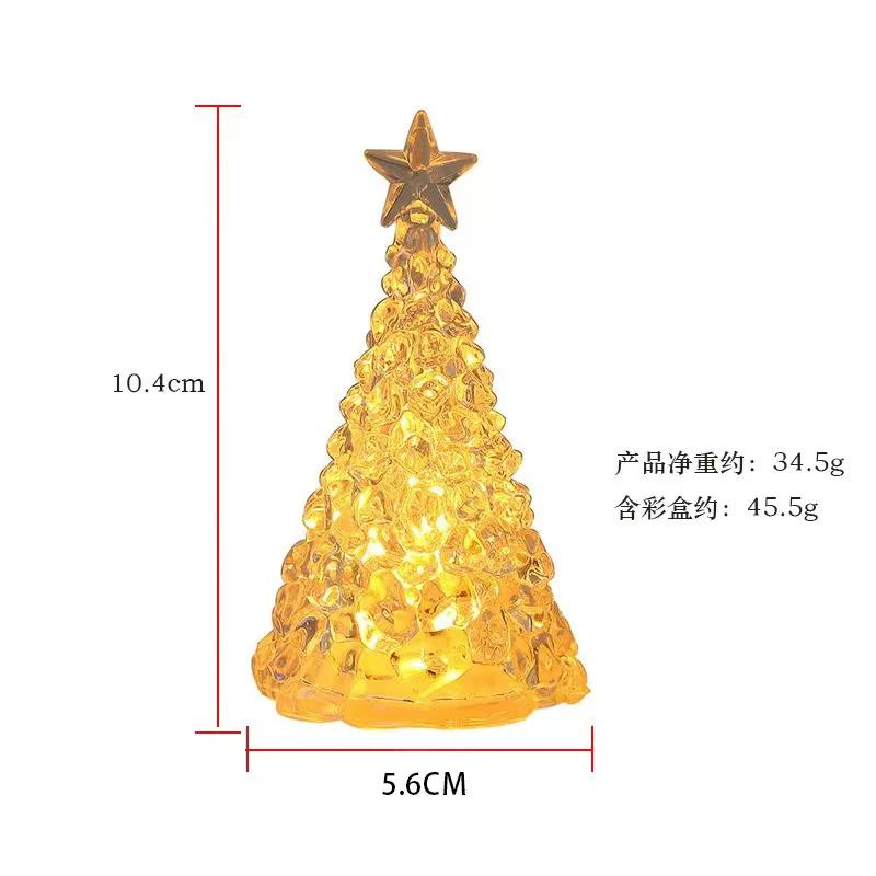 For LED Glowing Christmas Tree Desktop Decorations Xmas Day Party Decor Colorful Festival Ornaments Transparent Crystal Night Li