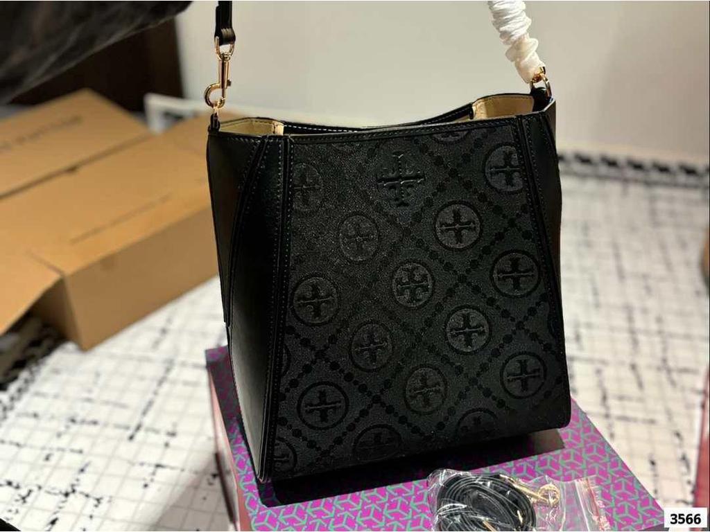 TB Damska Skórzana Konwertowalna Torba typu kubełek na ramię Crossbody