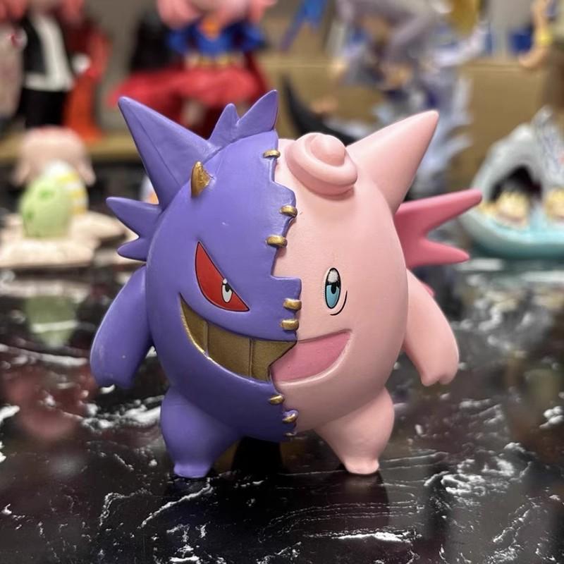 In Stock Pokmon Gengar & Clefairy Anime Figure Trendy Toy Decoration, Anime-Style Tabletop Ornament For Desk Setup Gift