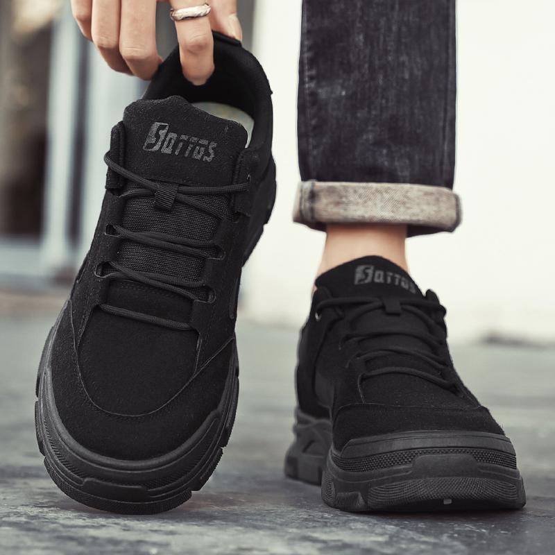 New Men's Work Shoes High Quality Frosted Leather Sneakers Mens Outdoor Breathable Wear-resistant Casual Shoes 