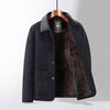 Men's Corduroy Lapel Cotton Jacket - Plus Velvet Thickened, 2025 Autumn/Winter Style for Middle-Aged & Elderly Dads