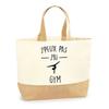 Tote Bag - PLANETEE - Gym I Can't - Jute - Printed In France - Sturdy Handles