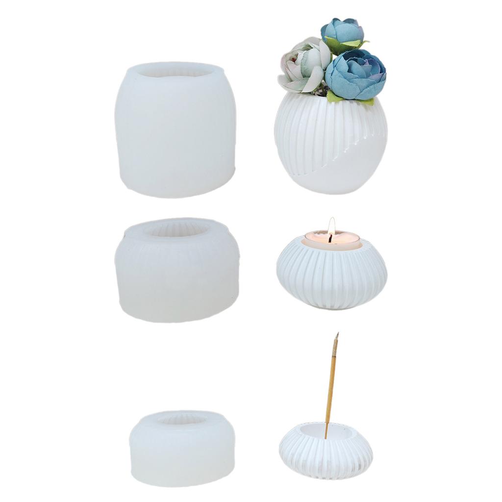 Tea Light Candles Silicone Mold Elegant Candle Holders Making Mold Flexible Decor Resin Mold for DIY Enthusiasts