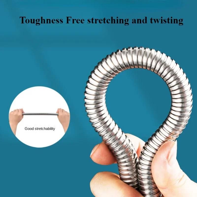 1.5/2M Slang Vattning Förlängning Dra Vatten Trädgårdsslangar Ny Duschrör SUS304 Tillbehör Flexibel Badrum Svart Utdragbar