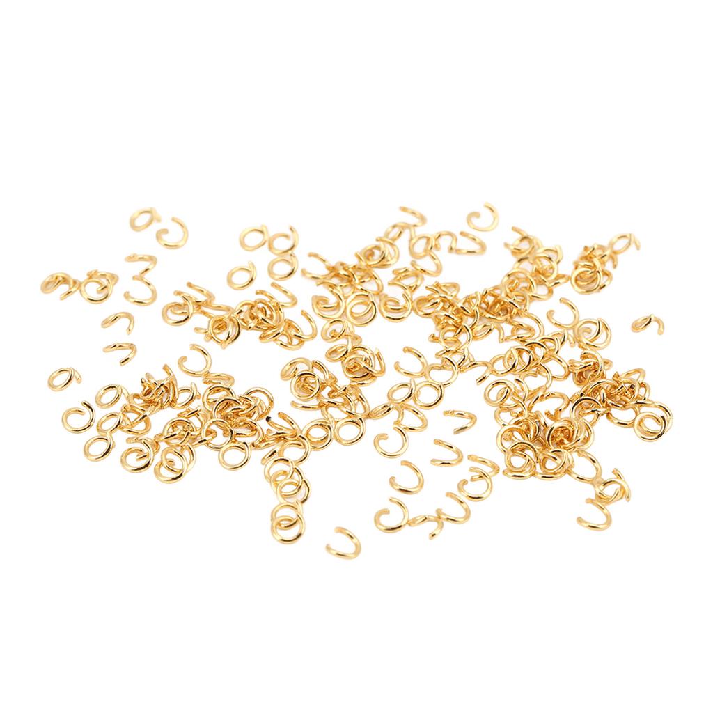 200 Pcs Jump Rings Multipurpose Stainless Steel Gold Open Jump Ring DIY Jewelry Connection Buckle