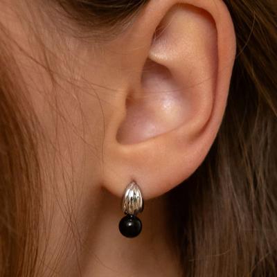 Onyx Ball Drop Earrings EC3253