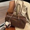 Casual Large Capaci Suede Bag Women 2026 New Autumn and Winter Retro Brown Commuter Shoulder Bag Pillow Bag Purses and Handbags