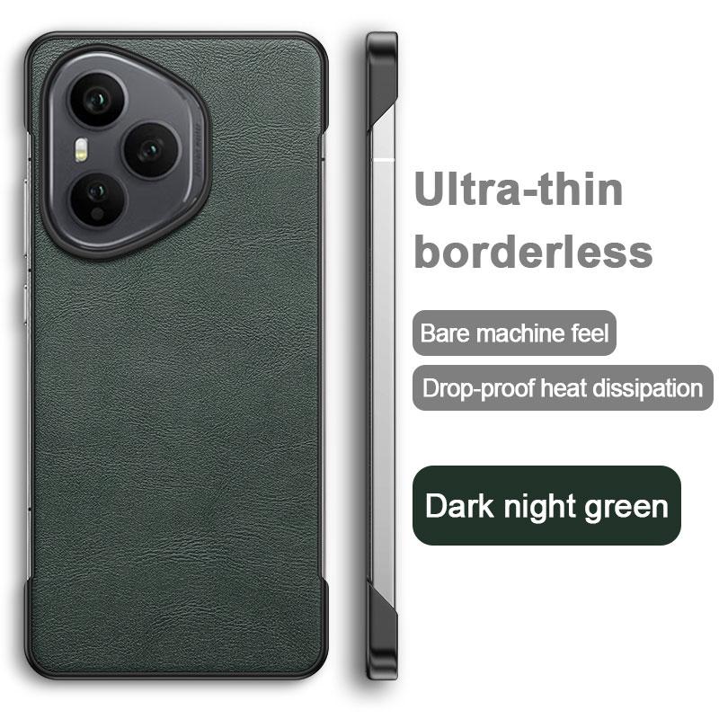 New Luxury Solid Color Leather Not Border Shockproof Phone Case For Honor 400 Pro 300 Ulttra 200 100 90 60 Pro Bumper Back Cover