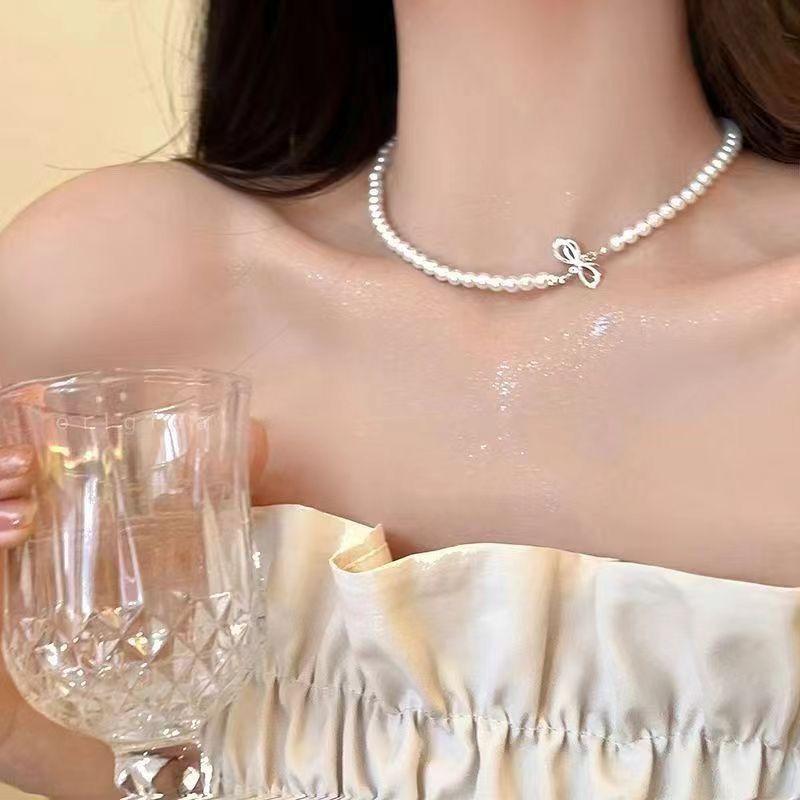 Zarte Perlen-Pulloverkette Damen 2026 Tragen Halskette Temperament Schlüsselbein Kette Premium Halskette Vielseitiges Zubehör